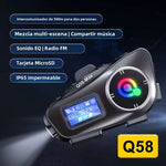 Intercomunicador Para Casco Motociclista Q58 Max Digital Inn Bike Ip65