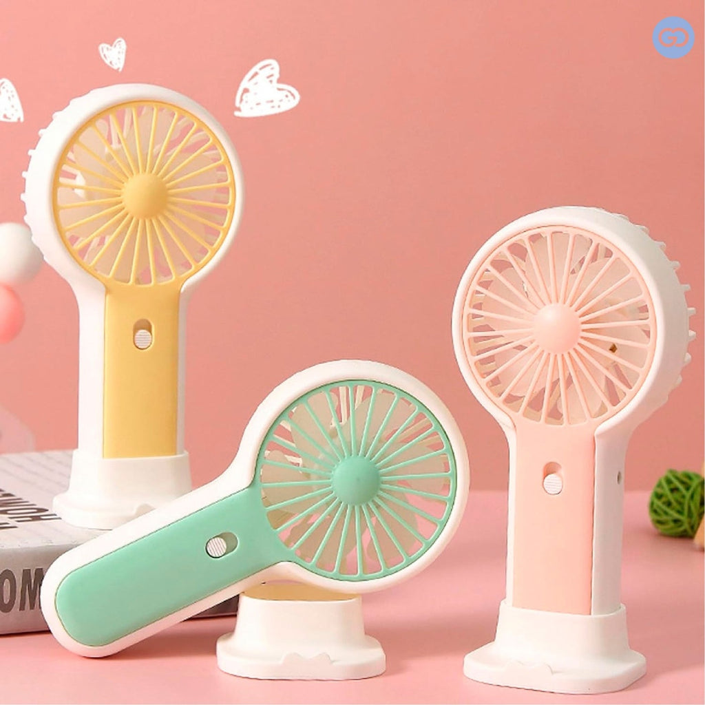Mini Ventilador Personal Recargable Con Soporte Para Celular