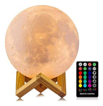 Lampara Luna 3D Recargable Colores Galaxia Base + Control