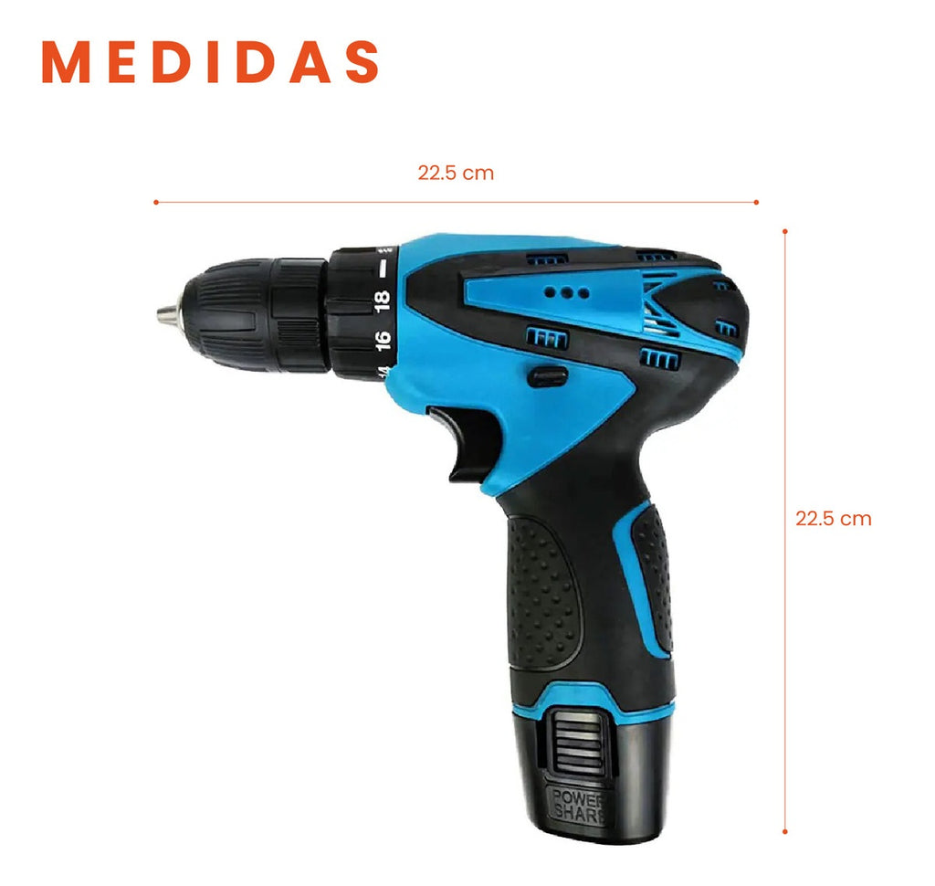 Taladro Con Estuche Inalambrico Doble Baterias 25 Accesorios Maletin Percutor Innovo