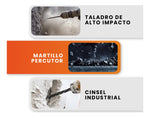 Rotomartillo Hammer Doble Mandril Percutor Taladro Con Estuche Trabajo Liviano 900W