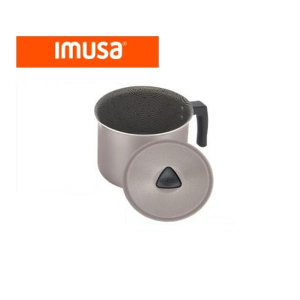 Olla Lechera Imusa Antiadherente Con Tapa 1.5L Aluminio Tinto Cafe Leche