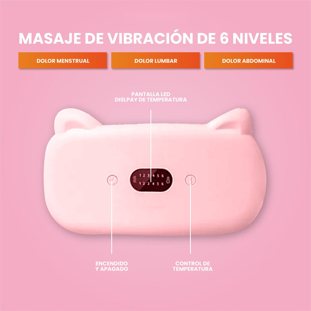 Masajeador Termico Abdominal Alivia Colicos Recargable Dolor Lumbar Innovo