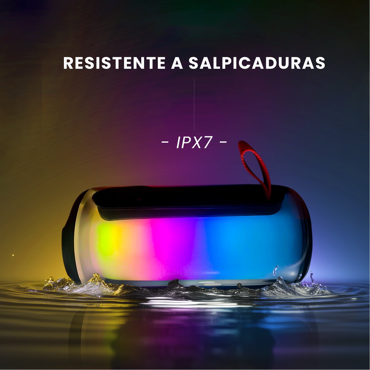 Parlante Bluetooth Ipx7 Portatil Mp3 Fm Usb | Sonido Claro Alta Potencia | Luces Led Multicolor Ambiente