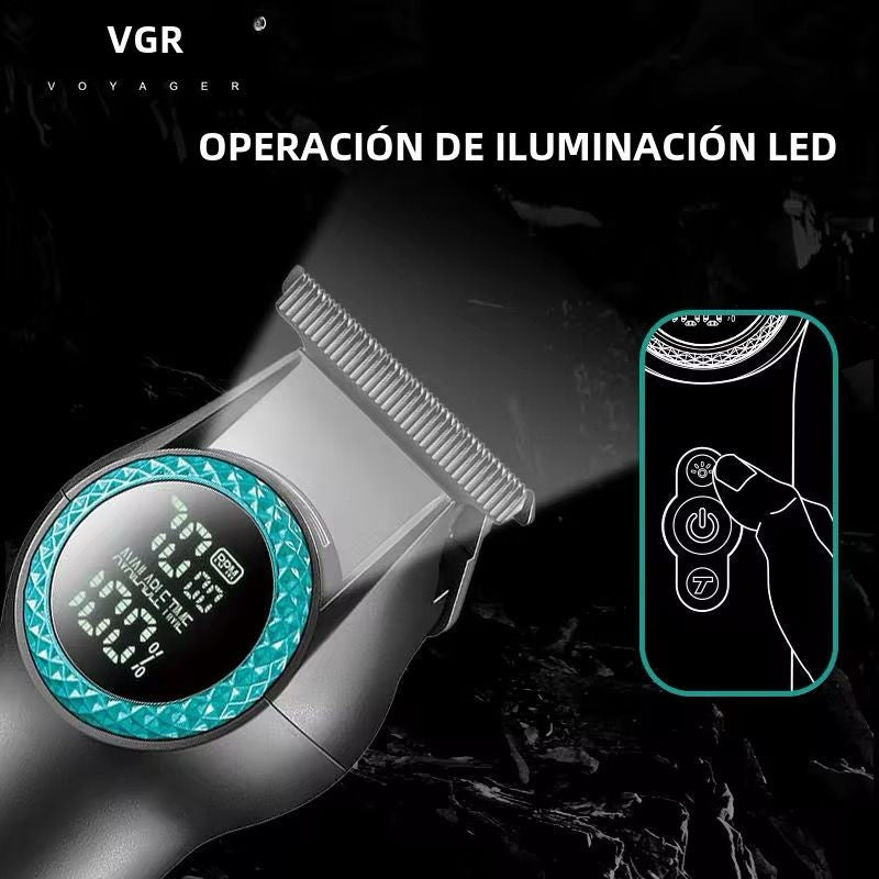 Maquina Trimmer Profesional V-990 Pro Luz Led Turbo 8000Rpm Inalambrica