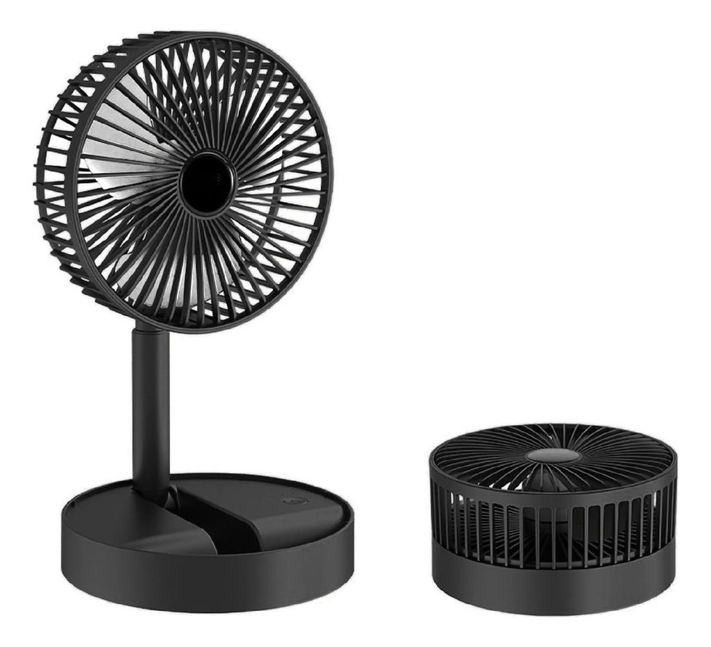 Mini Ventilador De Mesa Portable Potente 3 Velocidades Soporte Para Celular Innovo Negro