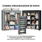 Closet Organizador Hogar X2 Armarios Ropa + Zapatero 9 Niveles