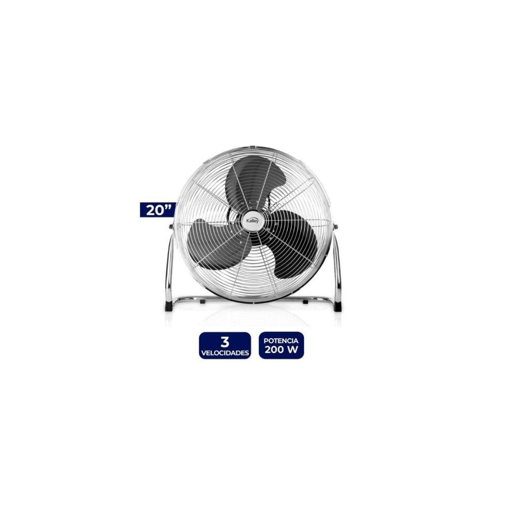 Ventilador Industrial Kalley 20 Pulgadas 200W Silencioso Potente Rejilla Metalica