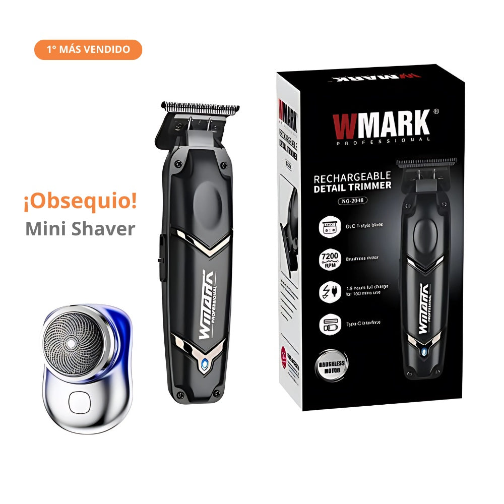 Maquina Patillera Afeitadora Profesional Con Guias Recargable + Obsequio