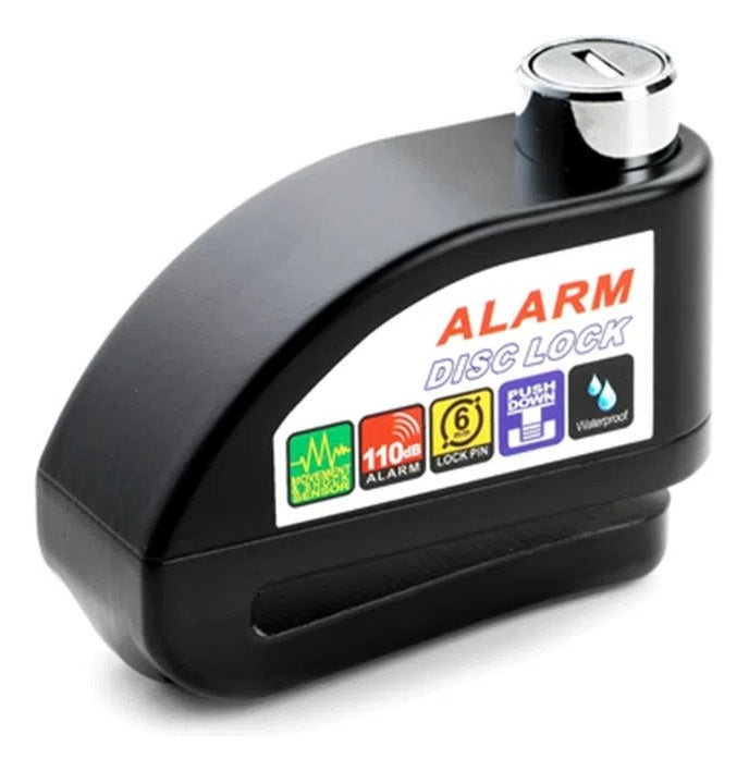 Candado Freno De Disco Con Alarma Para Moto O Bicicleta Inox