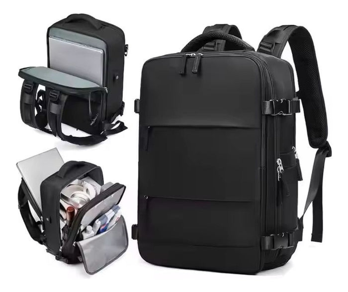 Maleta Morral Para Laptop Puerto Usb Viajero Practico Semi Impermeable Amaz Black Edition