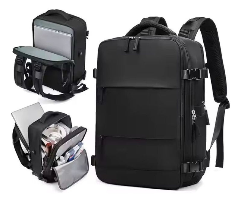 Maleta Morral Para Laptop Puerto Usb Viajero Practico Semi Impermeable Amaz Black Edition