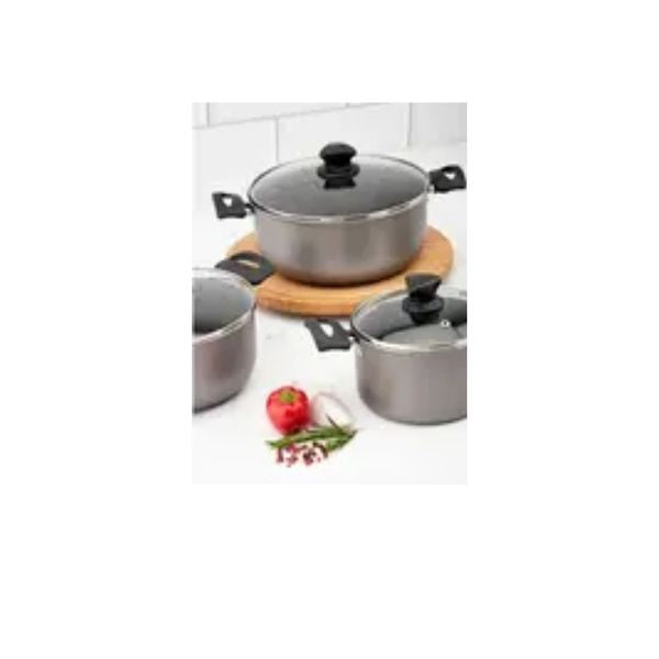 Bateria De Cocina Imusa Talent 6 Piezas Antiadherente Con Tapas Vidrio