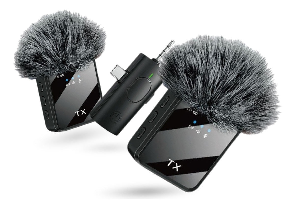 Microfono Solapa Doble Inalambrico Profesional Tipo C Ip Jack Reduccion De Ruido Y 20M