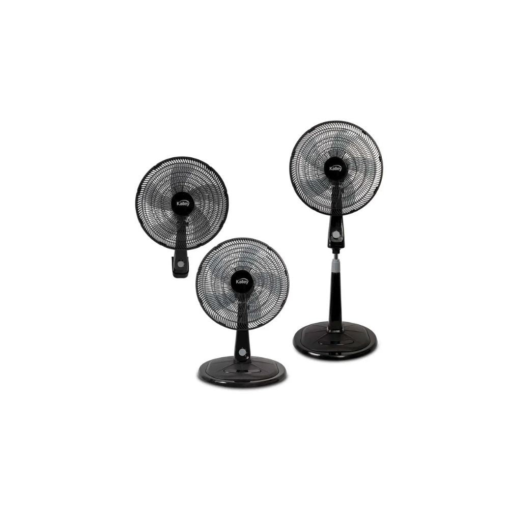 Ventilador Kalley 16" 3 Velocidades Ajustable Diseno Versatil De Piso O Pared