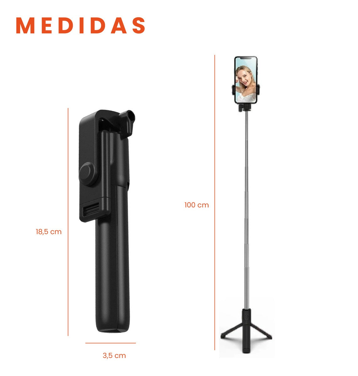 Palo Selfie Tripode 3 En 1 Control Remoto Selfie Stick Innovo