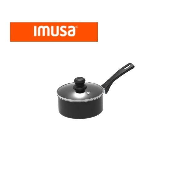 Cacerola Antiadherente Imusa 18Cm Con Tapa De Vidrio Mango Ergonomico