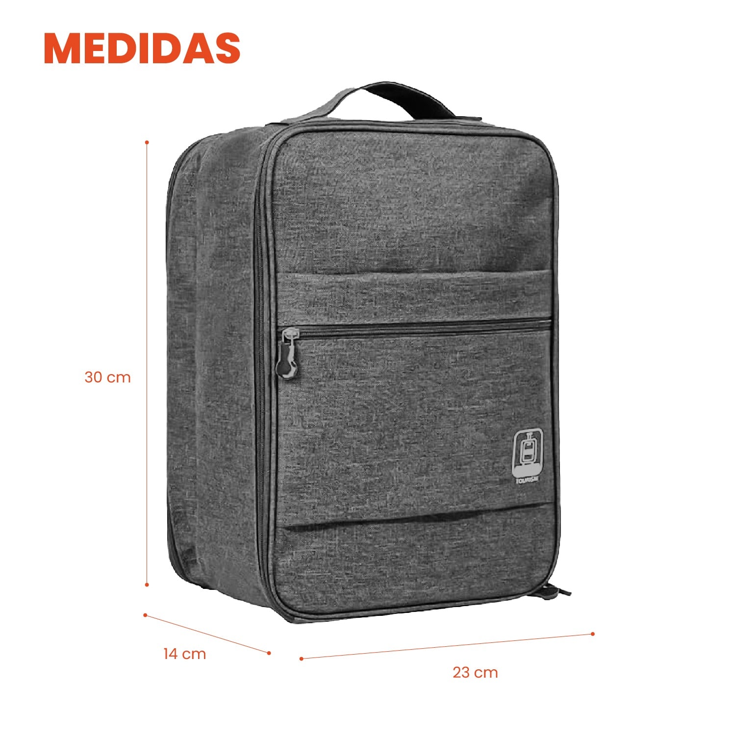 Combo Mochila Viajera + Organizador De Ropa Interior + Bolsa Para Zapatos Gris
