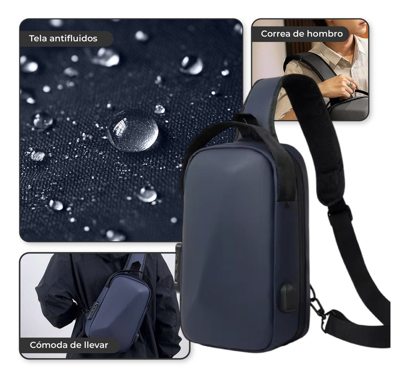 Bolso Antirrobo Impermeable Con Puerto Usb Candado Seguridad