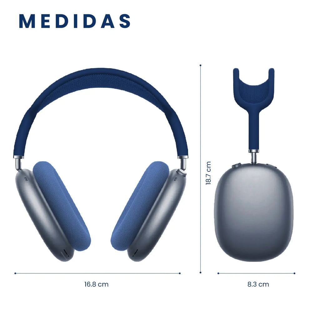 Audifonos Airpods Max 1.1 Replica Magnetica Full Sonido Bluetooth Estuche Azul