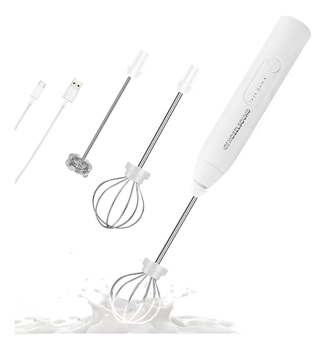Batidor Espumador Recargable Para Cocina Electrico 2 En 1 Nobelsound