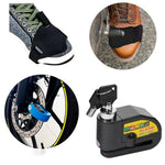 Combo Candado De Disco Con Alarma + Proteccion De Calzado Para Moto