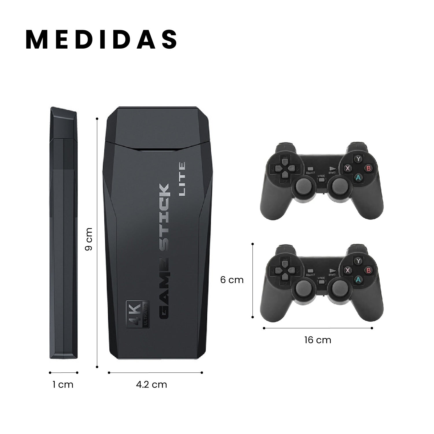 Consola Retro Game Stick 4K Con 20.000 Juegos Y 2 Controles Inalambricos