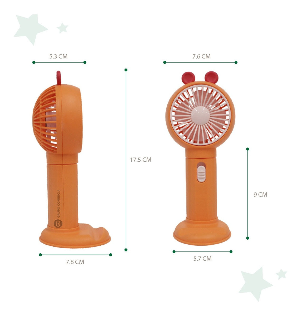 Mini Ventilador Recargable Con Soporte Para Celular Portatil