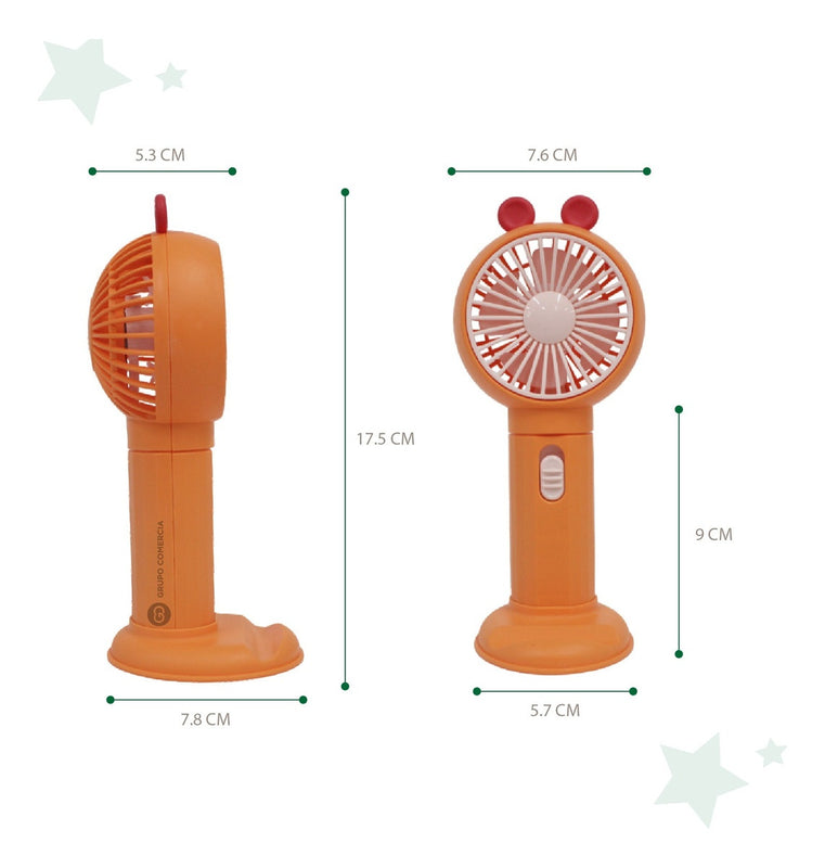 Mini Ventilador Recargable Con Soporte Para Celular Portatil