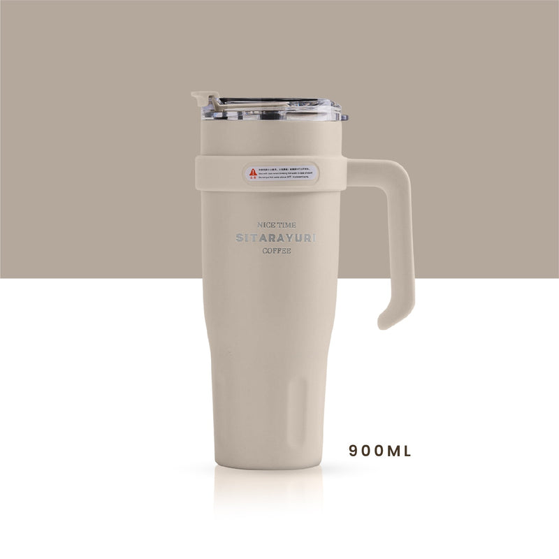 Termo Acero Inoxidable 900Ml Premium Sitarayuri Doble Boquilla Frio/Calor Coffee Cafe Claro