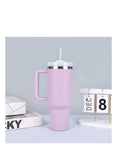 Termo Vaso Conserva Temperatura 1.2 L Acero Inoxidable Con Pitillo Lila Flask