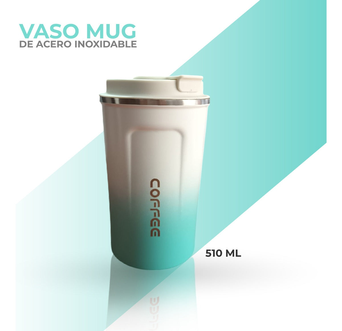 Vaso Termico Digital Indicador Temperatura Led Blanco Mix Green Cofee