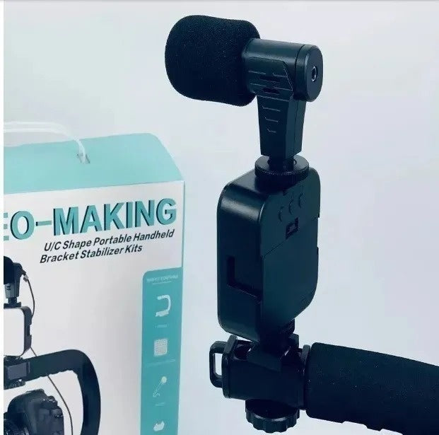 Estabilizador Camara Y Celular Luz Led Microfono Con Control