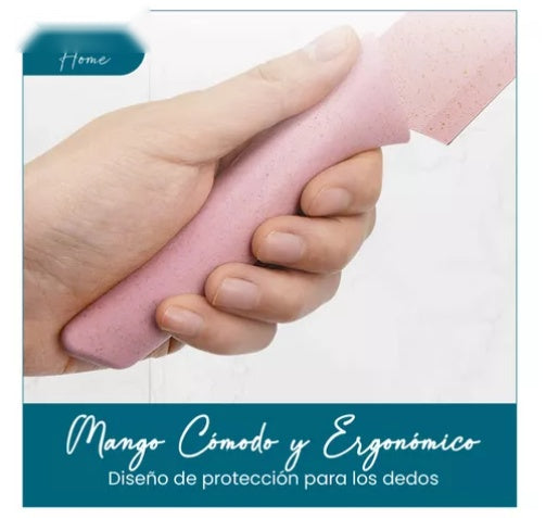 Combo Tabla Para Picar 4 En 1 + Set X6 Piezas Cuchillos Bali