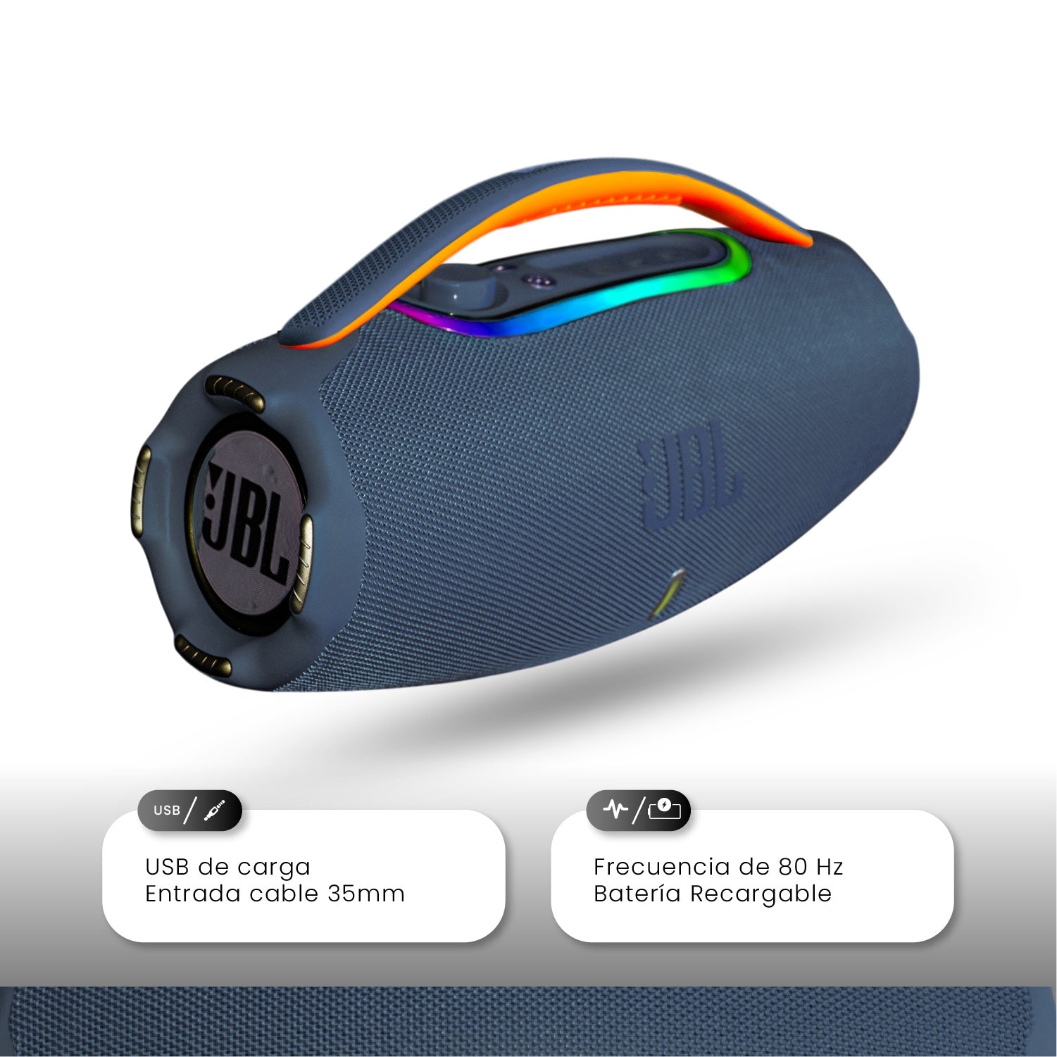 Parlante Grande Potente Jbl Boom Box 3 60W Bluetooth Tws Azul Replica 1.1
