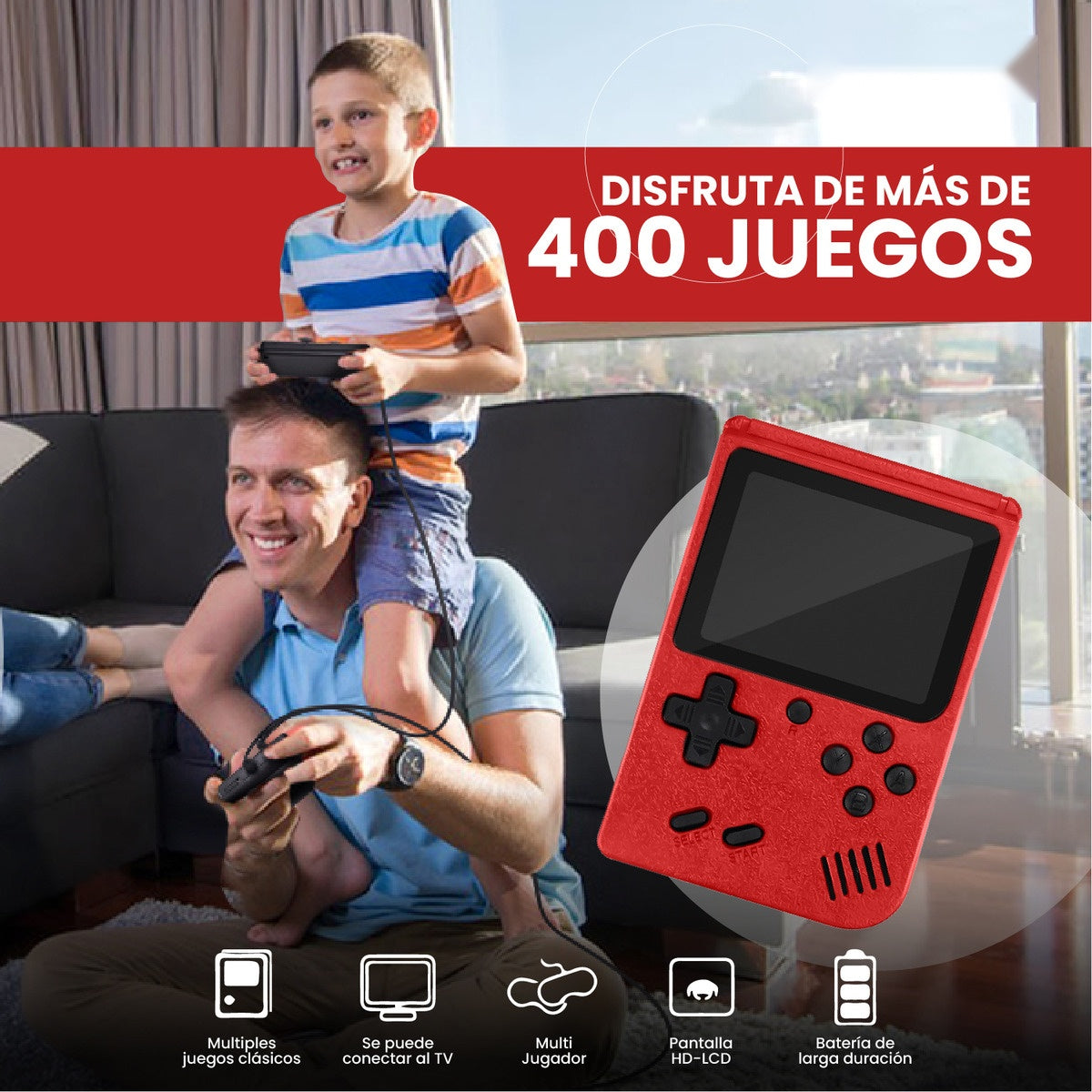 Smart Watch Deportivo Serie 8 Plus Con Audifonos Case Videojuegos Rojo