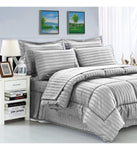 Edredon Cubrelecho Premium Cama Doble Fundas Almohadas Gris Claro