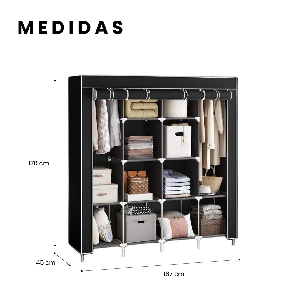 Closet Organizador Hogar X2 Armarios Ropa + Zapatero 9 Niveles Innovo Home