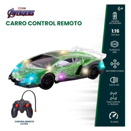 Carro Control Remoto Juguete Lambo Hulk Recargable Avengers