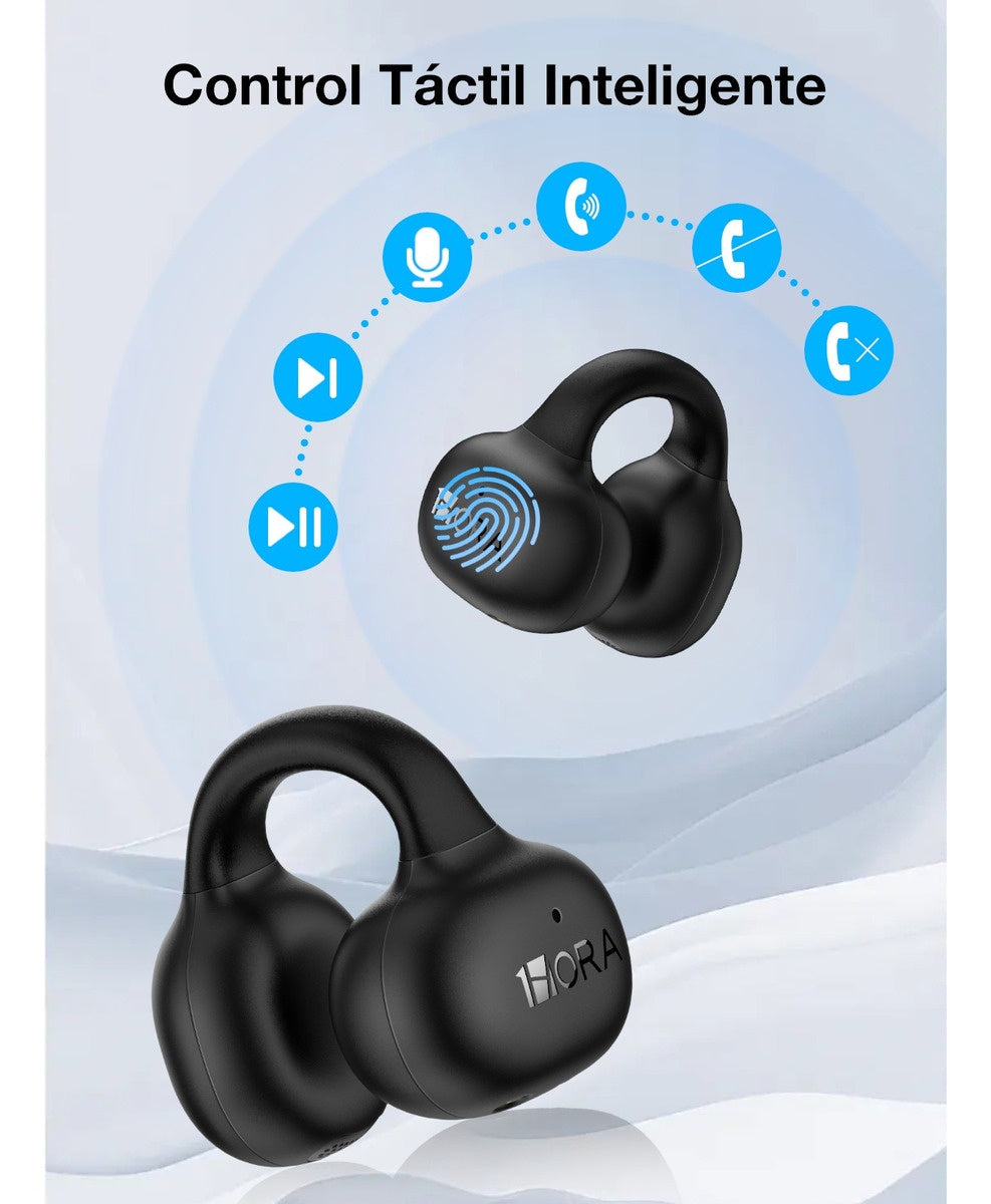 Audifonos Conduccion Osea Tactil Inteligente Bateria De Larga Duracion Earcuff Sonido Mega Bass