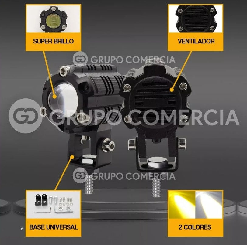 Par Exploradoras Moto Carro Turbo Led 12.000 Lm Largo Alance