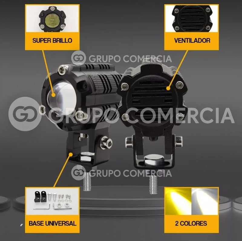 Par Exploradoras Moto Carro Turbo Led 12.000 Lm Largo Alance