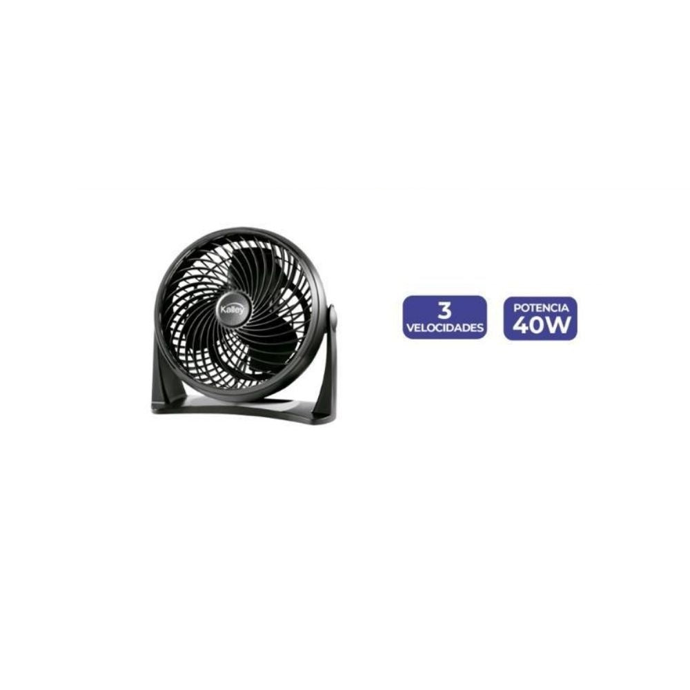 Ventilador Kalley Turbo 40W Silencioso 3 Velocidades Escritorio Y Piso