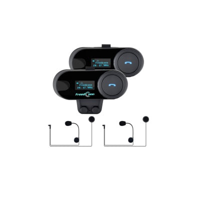 Intercomunicador Bluetooth Tcom Con Pantalla Para Moto, Impermeable Y Con Radio Fm
