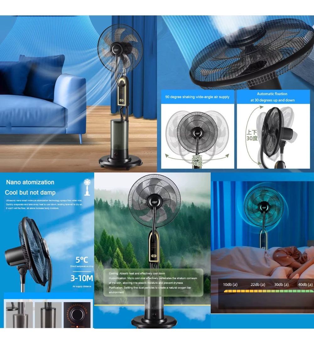 Ventilador Enfriador De Aire Aspersor De Agua 16 Pulgadas Control Remoto 3 Velocidades Innovo