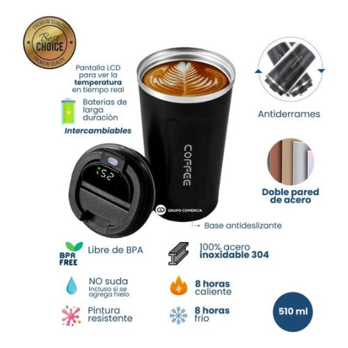 Vaso Termo Promocional Temperatura Led Para Frio Calor Mug