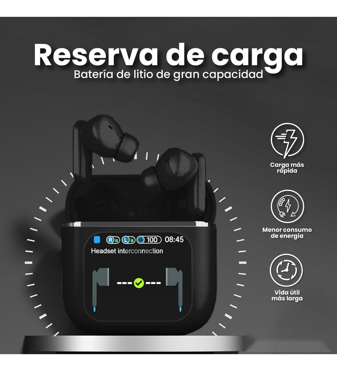 Audifonos Bluetooth 5Ta Generacion Cancelacion Ruido Pantalla Negro 5.2