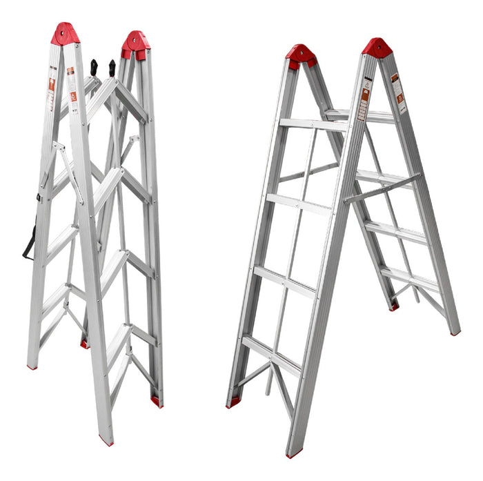 Escalera Plegable Tijera No Ocupa Espacio Practica Aluminio Resiste 150Kg 8 Peldanos