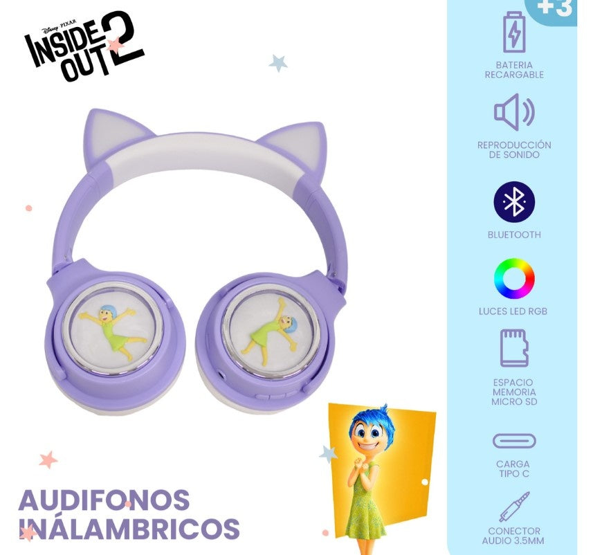Audifonos Para Ninas Princesas Con Luz Rgb Bluetooth Intensamente
