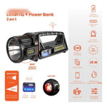 Linterna Multifuncional 10-1 Panel Solar Doble Lente 8000Lm
